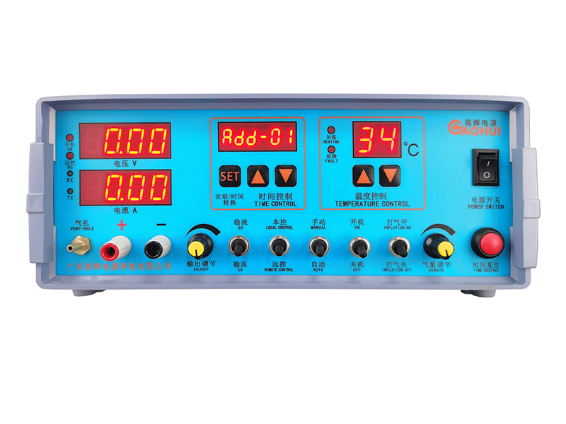 10A 18V air-cooled IGBT lab electroplating rectifier on university bench