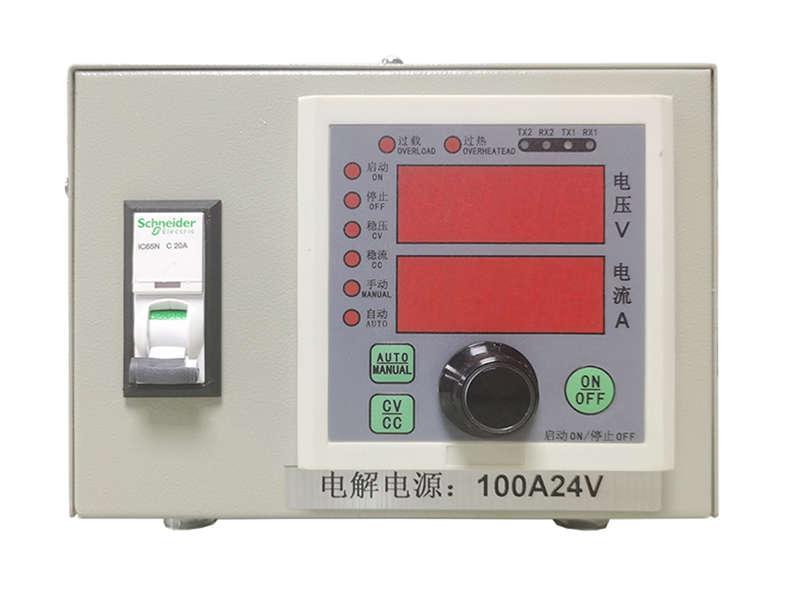 Air‑Cooled Electrolysis Rectifier 100A 24V for pilot‑scale electrolytic processing and metal recovery work