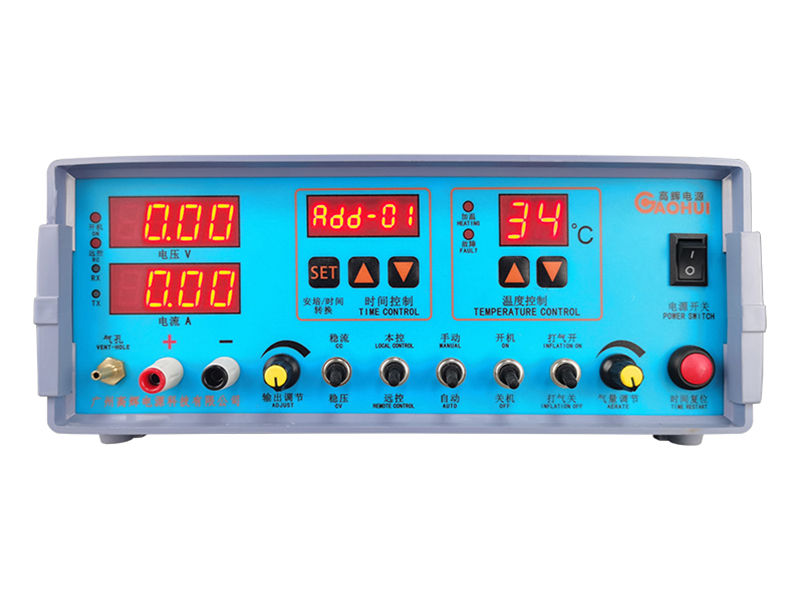 20A 18V pulse reverse lab rectifier showing waveform on display